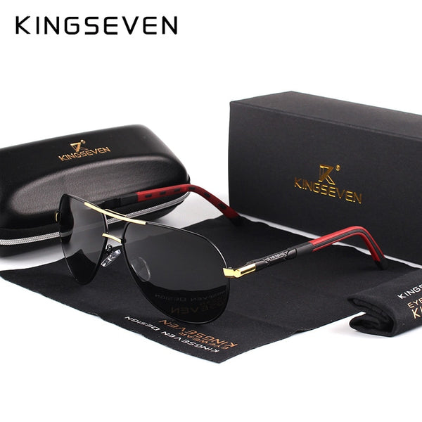 KINGSEVEN Men Vintage Aluminum HD Polarized Sunglasses Classic Brand Sun glasses Coating Lens Driving Shades For Men/Wome