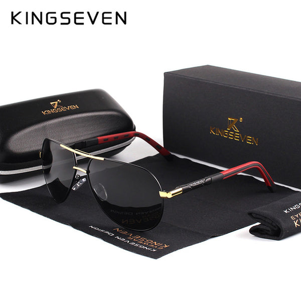KINGSEVEN Men Vintage Aluminum HD Polarized Sunglasses Classic Brand Sun glasses Coating Lens Driving Shades For Men/Wome