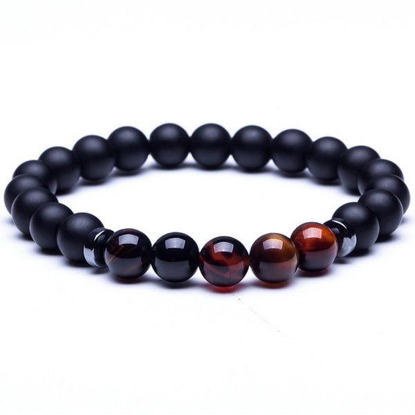 Lava Stone Natural Stone Beads Strand Bracelet for Men Crown Skull Pendant Charms Bracelet Male Jewelry Accessories Dropshipping