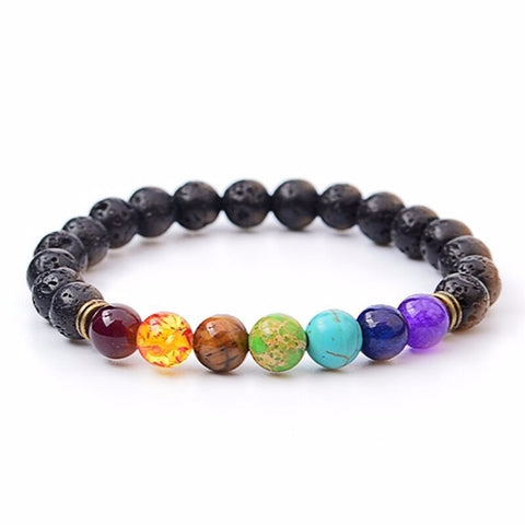Lava Stone Natural Stone Beads Strand Bracelet for Men Crown Skull Pendant Charms Bracelet Male Jewelry Accessories Dropshipping