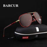BARCUR 2018 Aluminum Magnesium Men's Sunglasses Polarized Men Coating Mirror Glasses oculos Male Eyewear Accessories For Men