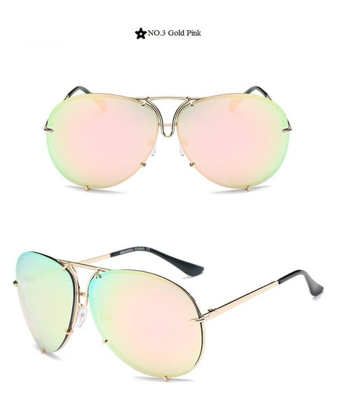 SOZO TU 2018 oversize sunglass women rimless Big Sunglasses Women Ladies Large Aviation Sunglasses Female Oversized Glasses