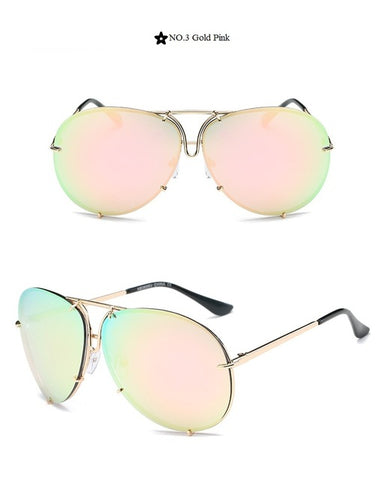 SOZO TU 2018 oversize sunglass women rimless Big Sunglasses Women Ladies Large Aviation Sunglasses Female Oversized Glasses