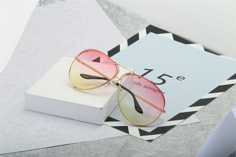 SOZO TU 2018 oversize sunglass women rimless Big Sunglasses Women Ladies Large Aviation Sunglasses Female Oversized Glasses