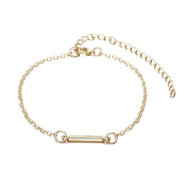 3Pcs/set Women's Fashion Punk Bracelet Simple Double Knot Loop Metal Chain Bracelet Bohemian Retro Jewelry Accessories NS16