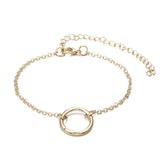 3Pcs/set Women's Fashion Punk Bracelet Simple Double Knot Loop Metal Chain Bracelet Bohemian Retro Jewelry Accessories NS16