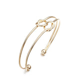 3Pcs/set Women's Fashion Punk Bracelet Simple Double Knot Loop Metal Chain Bracelet Bohemian Retro Jewelry Accessories NS16