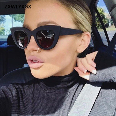 ZXWLYXGX 2018 New Sunglasses Retro CatEye Sunglasses Lady Brand Designer Vintage Black Sunglasses Women Women UV400