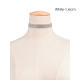 Crystal Rhinestone Choker Necklace Women Wedding Accessories Silver Chain Punk Gothic Chokers Jewelry Collier Femme kolye #95027