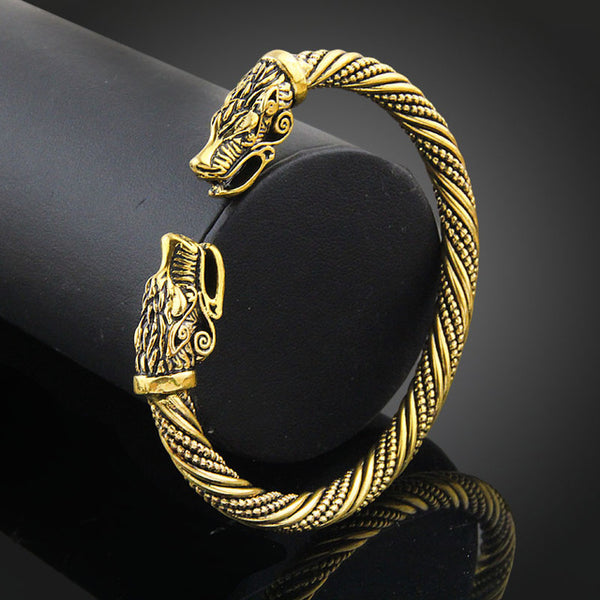 LAKONE Teen Wolf Head Bracelet Indian Jewelry Fashion Accessories Viking Bracelet Men Wristband Cuff Bracelets For Women Bangles