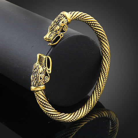 LAKONE Teen Wolf Head Bracelet Indian Jewelry Fashion Accessories Viking Bracelet Men Wristband Cuff Bracelets For Women Bangles