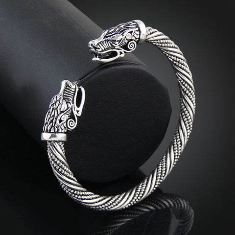 LAKONE Teen Wolf Head Bracelet Indian Jewelry Fashion Accessories Viking Bracelet Men Wristband Cuff Bracelets For Women Bangles