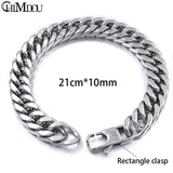 CHIMDOU Men Bracelet Silver Color / Gold Color Black Stainless Steel Bracelet & Bangle Male Accessory Hip Hop Party Rock Jewelry