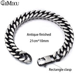 CHIMDOU Men Bracelet Silver Color / Gold Color Black Stainless Steel Bracelet & Bangle Male Accessory Hip Hop Party Rock Jewelry