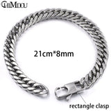 CHIMDOU Men Bracelet Silver Color / Gold Color Black Stainless Steel Bracelet & Bangle Male Accessory Hip Hop Party Rock Jewelry