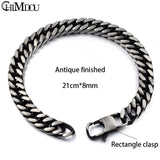 CHIMDOU Men Bracelet Silver Color / Gold Color Black Stainless Steel Bracelet & Bangle Male Accessory Hip Hop Party Rock Jewelry