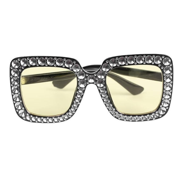 New Fashion Big Frame Dazzle Sunglasses Brand Designer Simulated Diamond Cool in Groove Oversize Vintage Sunglasses Women UV400